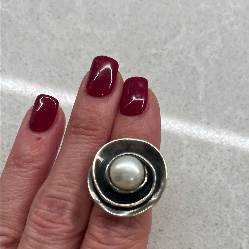 Silpada Silver Ring with White Pearl